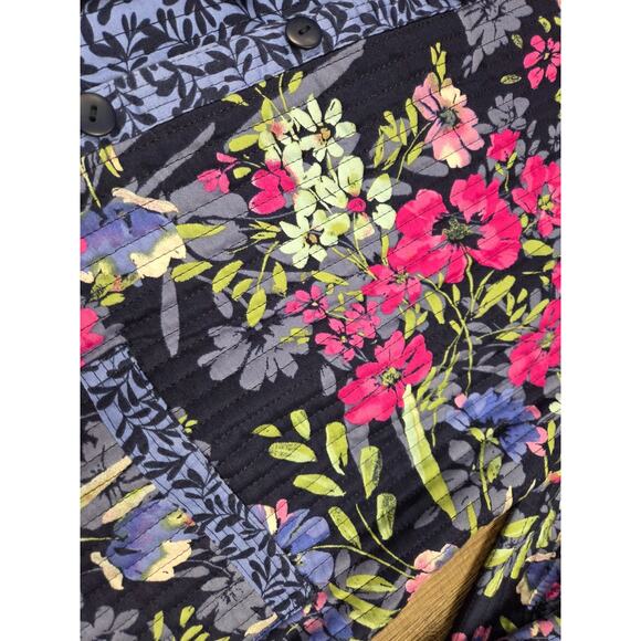 Appleseed's Limited Edition Reversible Pink Floral Quilted Jacket Women's Large - Picture 2 of 6